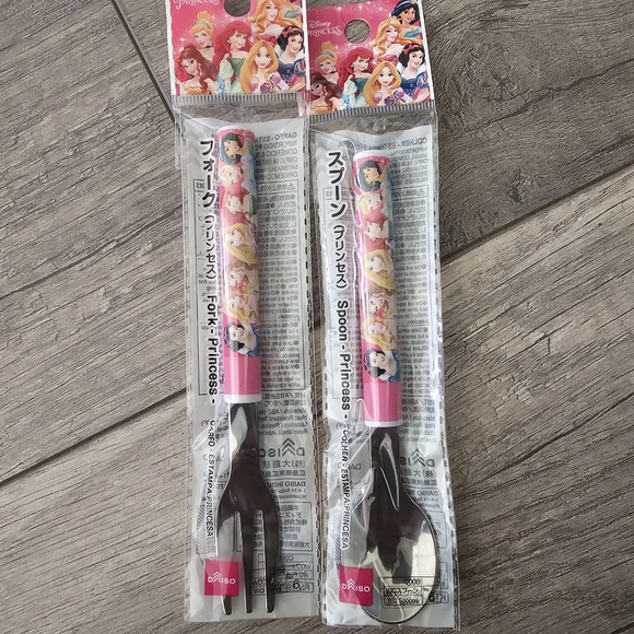 NWT Disney Daiso Princesses - Kids Fork & Spoon Set - Picture 1 of 1